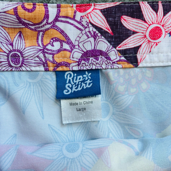 EUC Rip Skirt Women Hawaii Patchwork Wrap Skirt Travel Summer Multicolor Size Lg - Picture 3 of 8